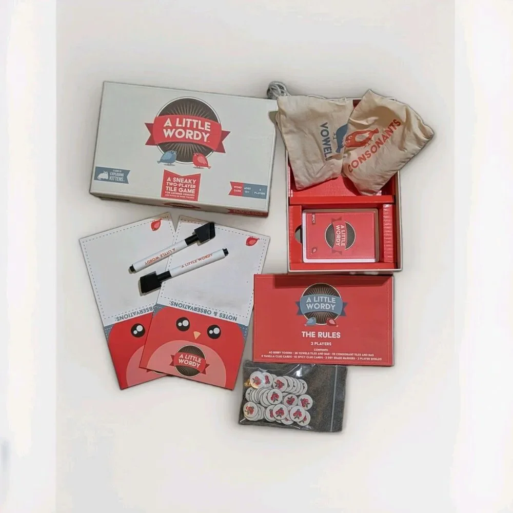 A Little Wordy Game by Exploding Kittens - 2 Player Tile Word Game (Complete)